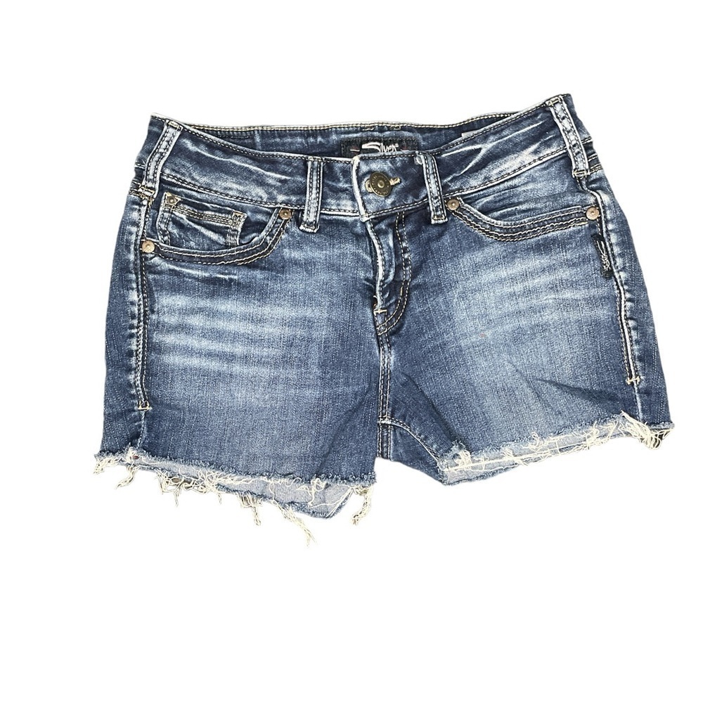 Silver Jeans Company Suki Slim Bot Denim Cut Off Women's Jean Shorts Size 28X31